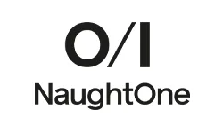 Naughtone minimal logo, white background.