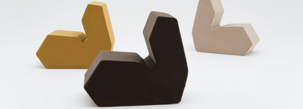 Shape pouf seating in mustard, brown, and beige. Ergonomic design for offices and social spaces.