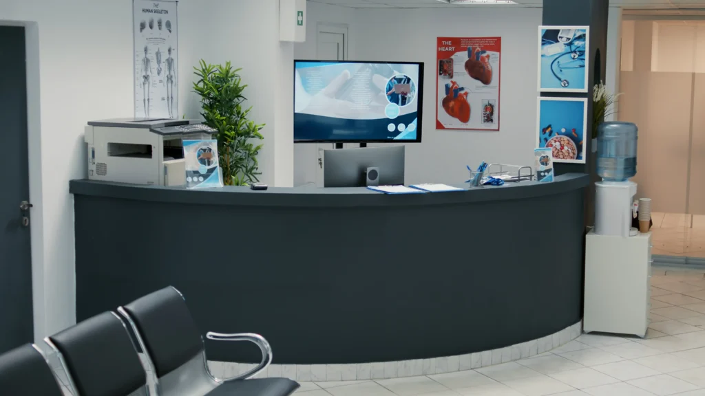 reception area in healthcare