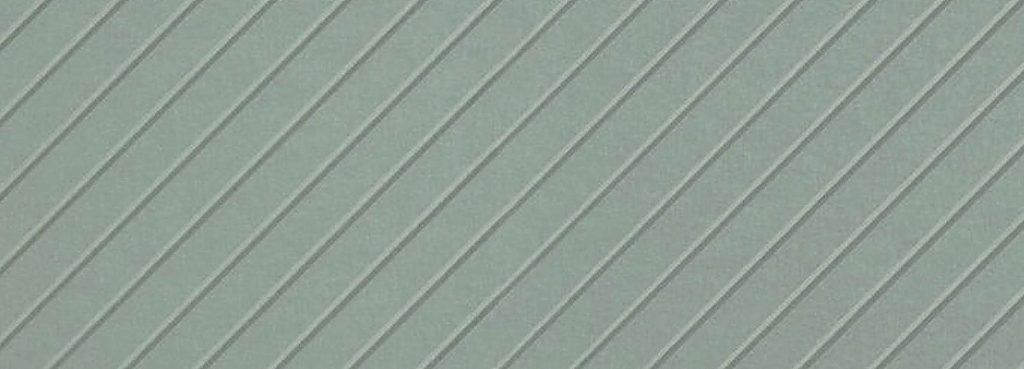 Sage green Chevron Carved Acoustic Panel featuring diagonal grooved patterns on a soft PET felt surface.