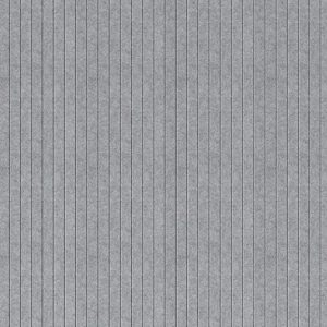Close-up of a silver Reeded Acoustic Slat Panel featuring uniform vertical grooves and a soft, felt-like material finish.